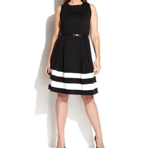 Black and white Calvin Klein sleeveless dress